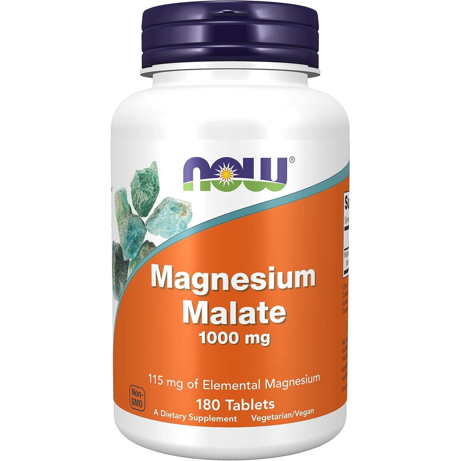 Now Foods, Magnesium Malate, 1,000Mg, 180 Vegan Tablets, Lab-Tested, Gluten Free, Soy Free, Vegetarian