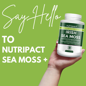 Nutripact Sea Moss Capsules, Bladderwrack and Burdock Root - 3280Mg per Serving - One a Day High Strength - Easy to Swallow - Natural Source of Iodine - Chondrus Crispus - 60 Vegan Capsules
