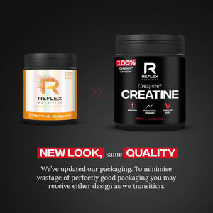 Reflex Nutrition Creapure® Creatine Monohydrate Powder Unflavoured - 100% Creatine for Strength, Muscle Gains & Recovery - No Fillers or Additives - 500G (Vegan Creatine 5G per Serving, 100 Servings)
