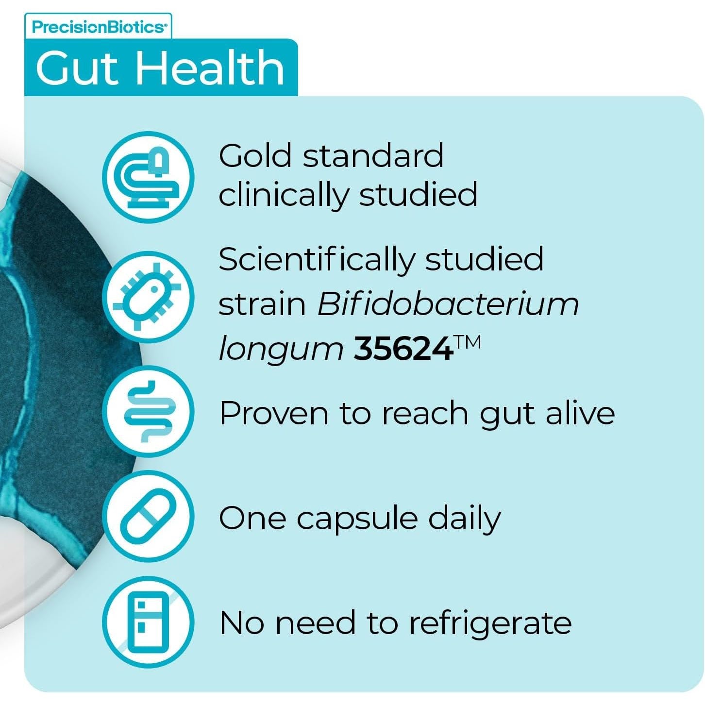 Alflorex Original - Daily Gut Health Probiotics Supplement with Unique Bifidobacterium Longum Bacteria Strain 35624 - Bacterial Cultures - 30 Capsules