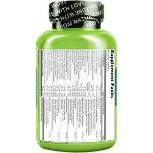 NATURELO Whole Food Multivitamin for Women - with Natural Vitamins, Minerals, Botanical Blends - Complete All-In-One Supplement for Energy, Brain, Eye Health - 240 Vegan Capsules | 2 Month Supply