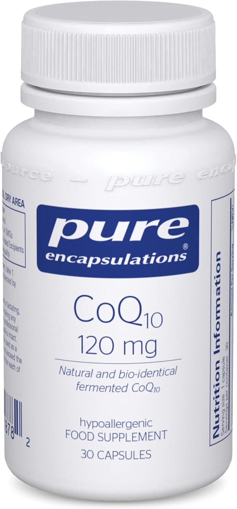 Pure Encapsulations - Coq10 120Mg - Coenzyme Q10 in Its Biologically Active Form - Boost Immune System - 30 Capsules