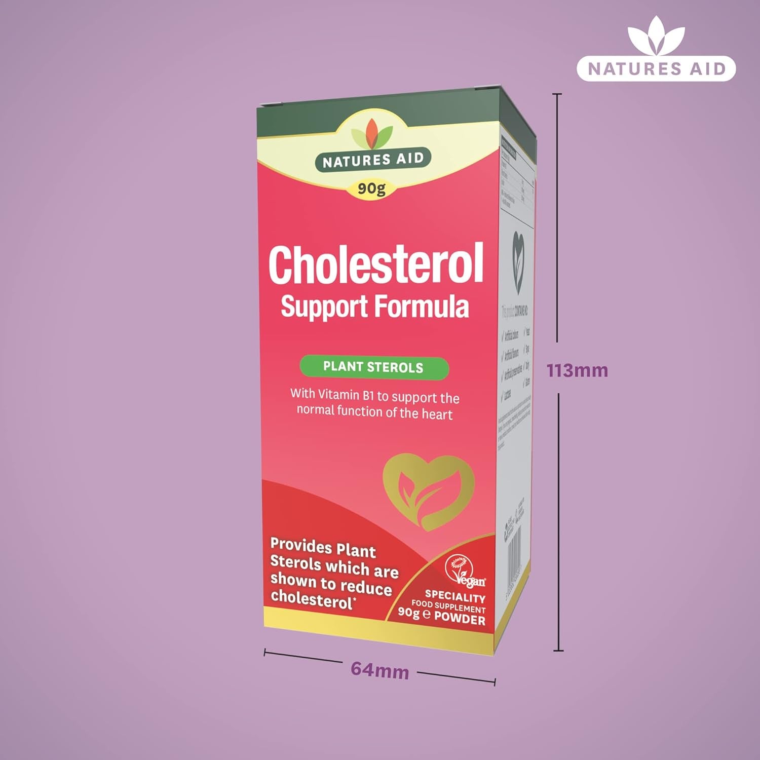 Natures Aid Cholesterol Support Formula, with Plant Sterols & Vitamin B1, 90 G Powder,145600