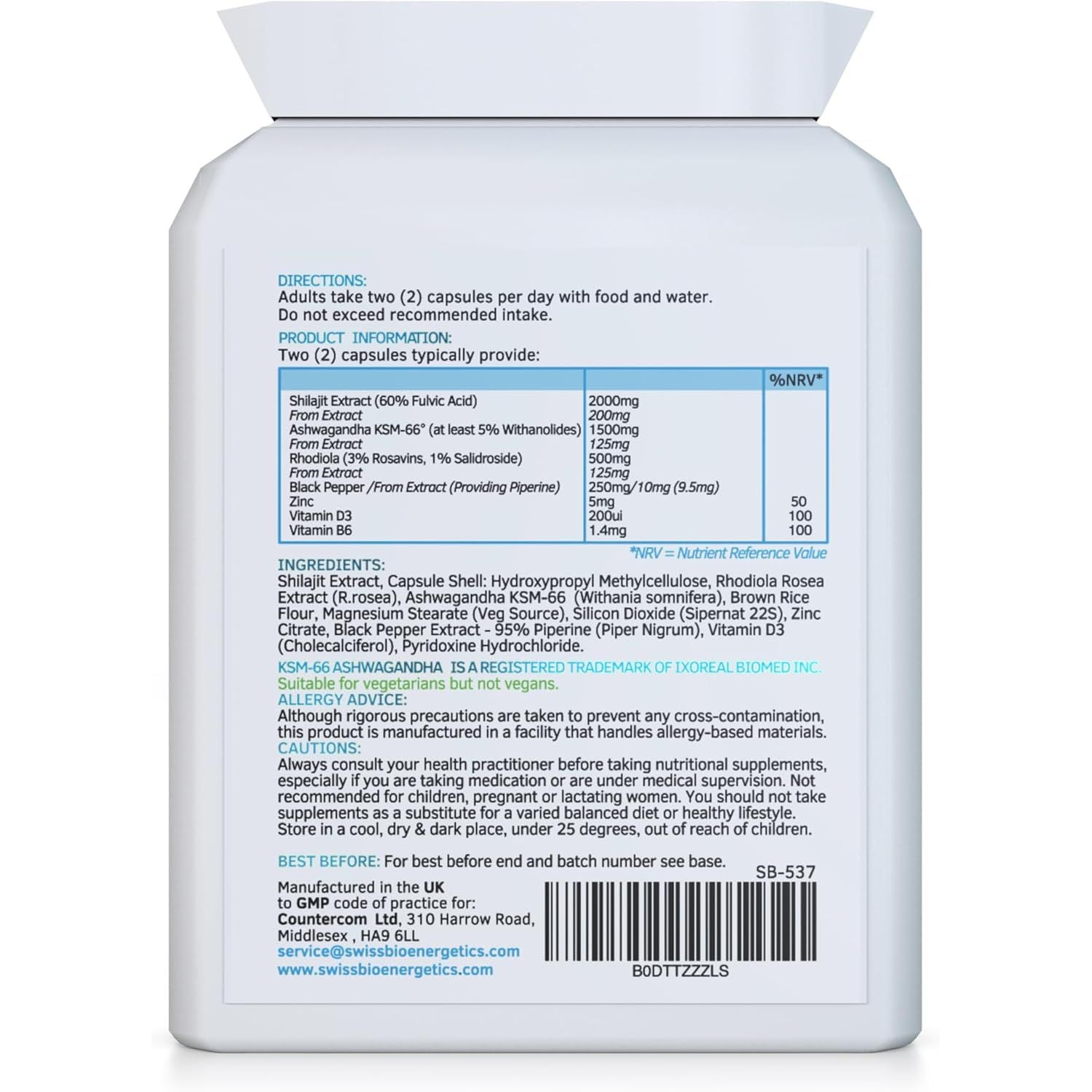 Rhodiola, Ashwagandha and Shilajit - Clearzen - Adaptogen 3-In-1 Ashwagandha KSM-66 1500Mg, Rhodiola 500Mg (3% Rosavins, 1% Salidrosides) & Shilajit 60% Fulvic Acid - No Artificial Fillers or Binders