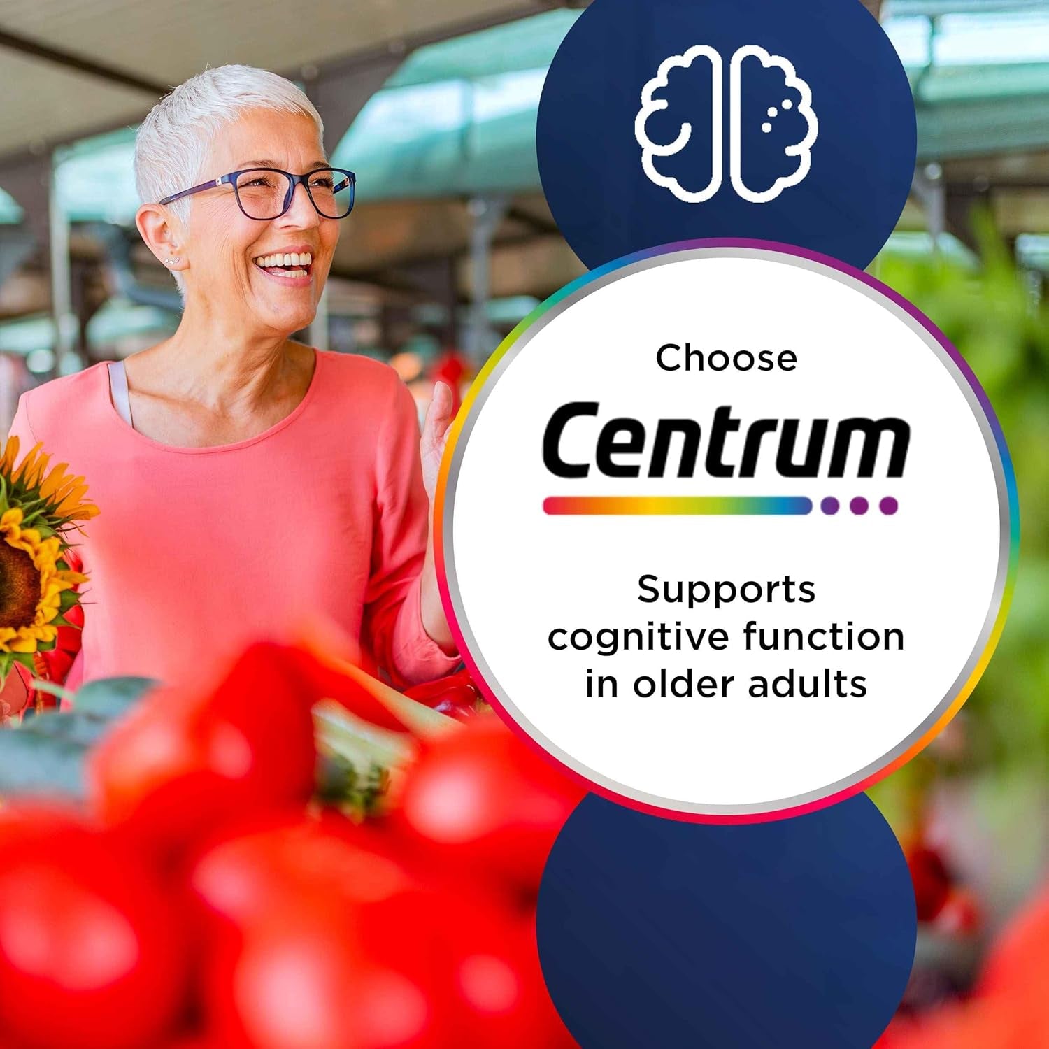 Centrum Advance 50+ Tablets Multivitamin & Mineral Supplements, with 24 Essential Nutrients, Including Vitamin D, C, Zinc, 180 Ct