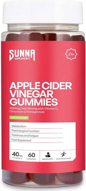 Sunna Supplements Apple Cider Vinegar Gummies 1000Mg – Supports Metabolism & Immune Health – with Vitamin C, Chromium & Pomegranate – Vegan, Non-Gmo, Gluten Free – 60 Gummies