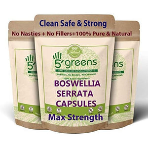 Boswellia Serrata Capsules 10:1 Extract (4600Mg Equivalent) | Indian Frankincense | 90 Vegetarian Capsules| Joint Care Supplement | Natural anti INFLAMMATORY | 5Greens (90)