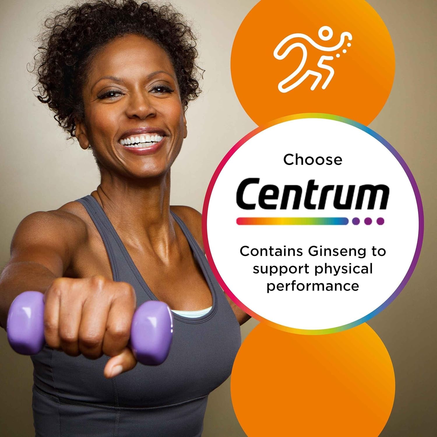 Centrum Performance Tablets Multivitamin & Mineral Supplements, 21 Essential Nutrients, Including Vitamin C, D, and Iron, 60 Ct
