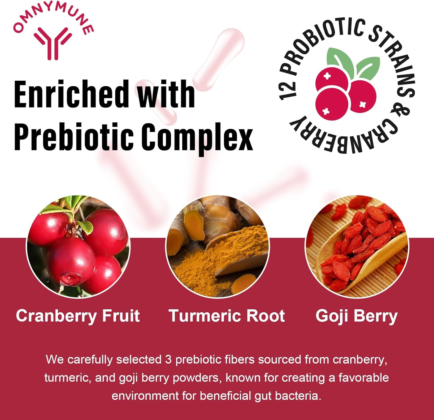 Probiotics for Women 300 Billion CFU, 12 Strains + Prebiotics, Digestive & Vaginal Health, 60 Capsules
