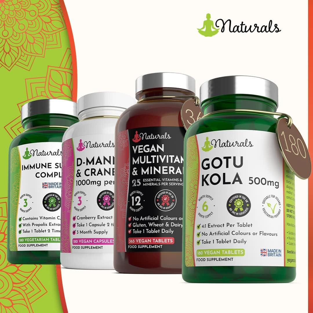 180 Gotu Kola Vegan Tablets for Adults - (6 Months Supply) 500Mg Herbal Centella Asiatica for Stress & Anxiety - UK Manufactured