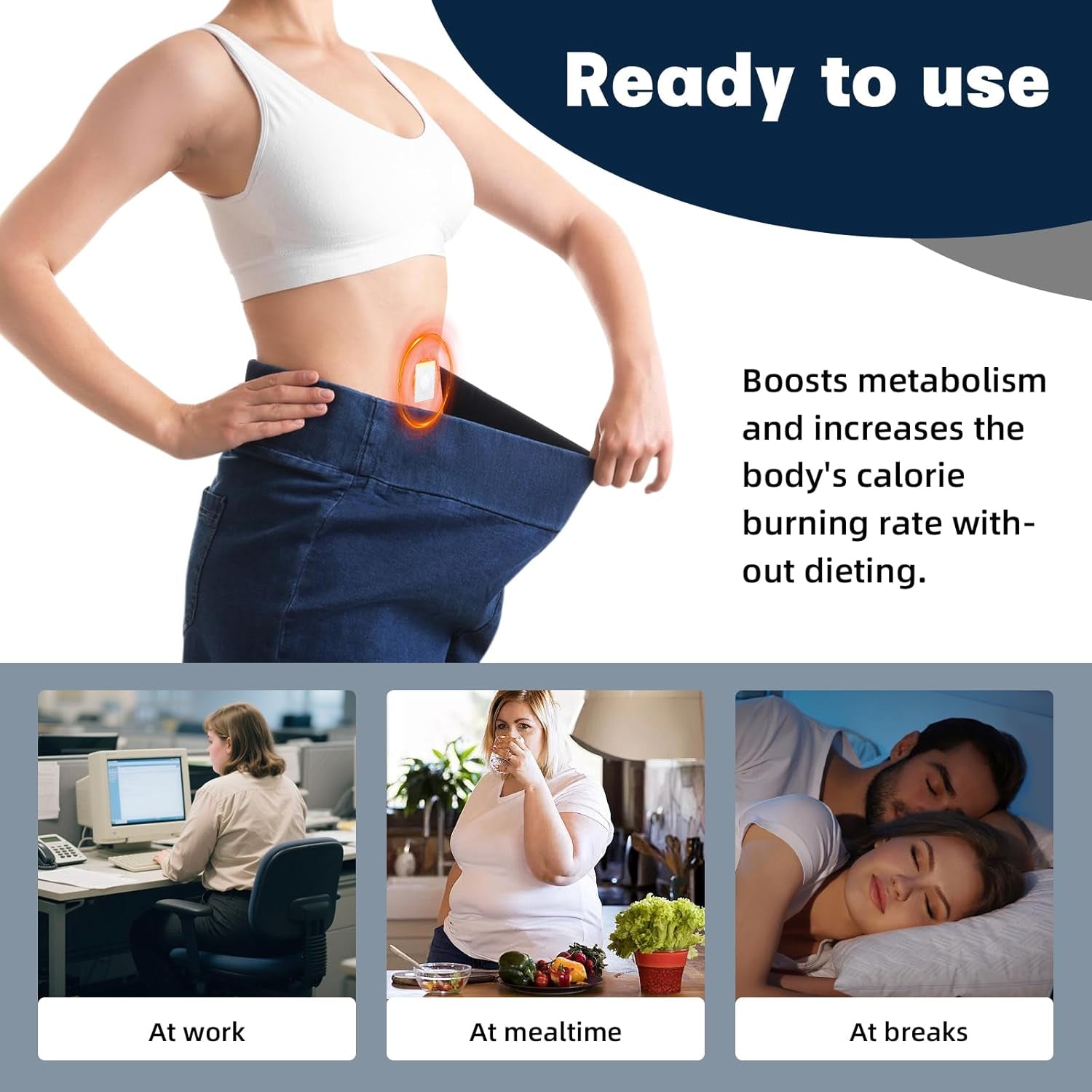 Slim Patch – 50 Weight Loss Patches for Belly Fat, Natural Slimming Patches for Weight Loss, Waist Shaping & Anti-Cellulite, Easy Fat Burner for Women & Men
