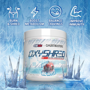 Ehplabs X Ghostbusters Frozen Empire: Oxyshred Thermogenic Pre Workout Powder & Shredding Supplement. Clinically Proven with Acetyl L Carnitine, Energy Boost Drink - Frosty Big Apple, 60 Serve