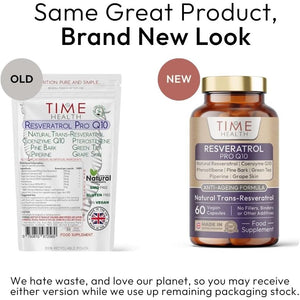 Resveratrol Pro Q10 - Trans-Resveratrol, Coenzyme Q10, Pterostilbene, Pine Bark, Green Tea, Grape Skin, Piperine - Split Dose for Maximum Benefits - UK Manufactured - Zero Additives - 60 Capsules