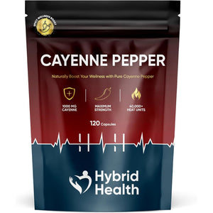Cayenne Pepper Capsules | 120 Capsules | 1000 MG | 100% Natural | Cayenne Pepper Supplement | Vegan Non-Gmo Zero Additives | UK Brand