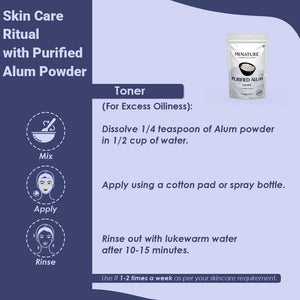 Mi Nature Alum Powder Potassium (Fitkari/Phitkari) -100% Natural Skincare for Acne, Odor Control & Water Purification Face Mask for |Pore Refining 227G |Face Pack Powder |Cruelty-Free