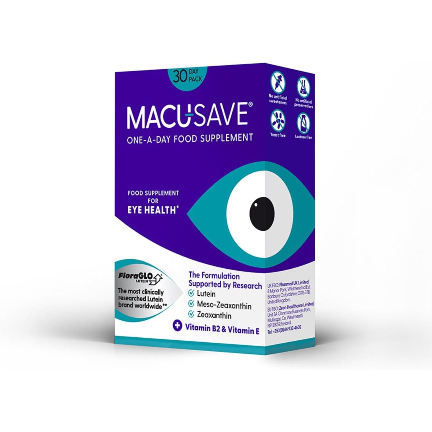 Macu-Save Eye Supplement for Macular Health with Meso-Zeaxanthin/Lutein and Zeaxanthin - Pack of 30 Capsules
