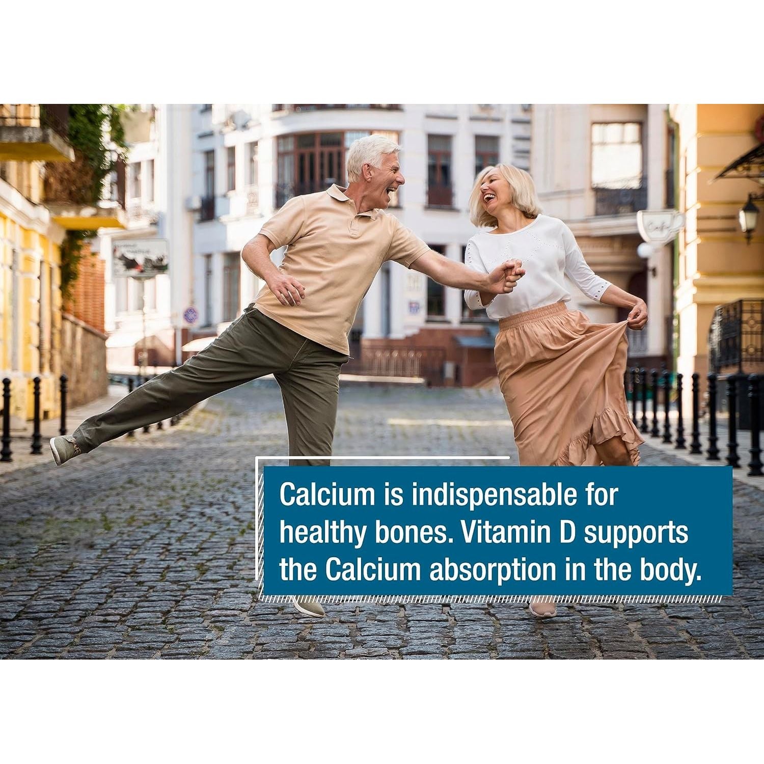 German Calcium + Vitamin D Drink Effervescent Tablets 60 Servings Orange-Grapefruit Flavour - 500 Mg Calcium, 2,5 Μg Vitamin D3 - T&D Pharma – Made in Germany