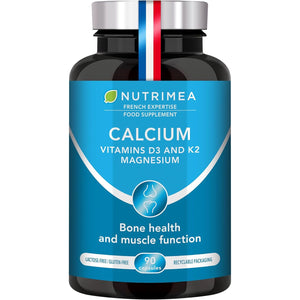 Calcium Magnesium Vitamin D3 & K2 | 90 Vegetarian Capsules | Bone Health Complex | Strengthens Bones and Muscles | Supports Bone Density | French Expertise
