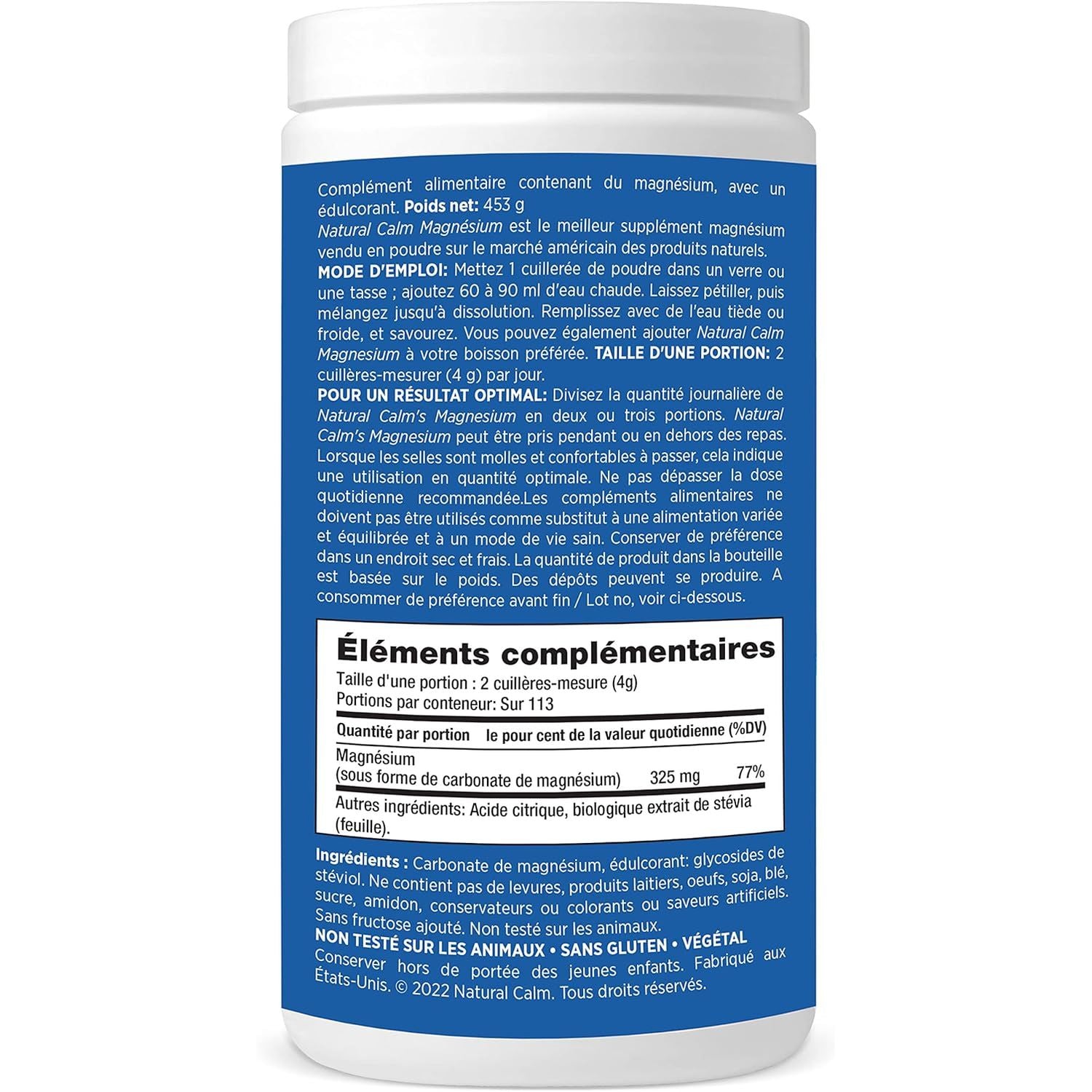 Natural Vitality Natural Calm - RLS - Restless Legs - Relaxation - Stress - Muscle Cramps - Tension - Unwind - Amazing Taste - Unflavored - 453 Grams