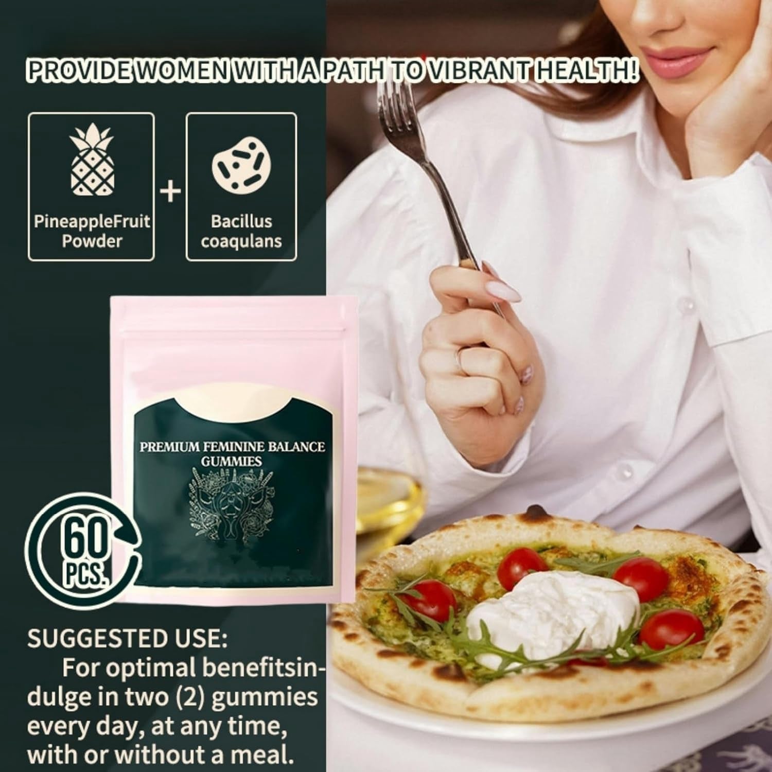 Feminine Balance Gummies,Collagen Gummies for Women,For Women of All Ages (1 Bag)