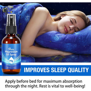 Magnesium Spray, Magnesium Oil for Feet, 100% Pure & Natural Organic Magnesium Oil Spray Glass Bottle, Easy to Absorb & Use, Magnesium Oil Spray for Sleep