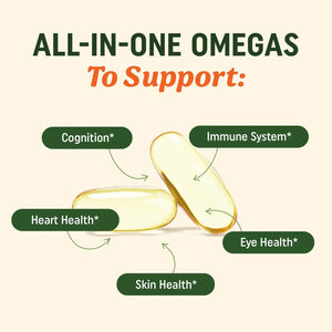 Vegan Omega 3 6 9 Supplements | 2000MG Plant-Based Triple Omega 369 Blend | Heart, Brain, Skin, and Eye Health Support | Vegan Fish Oil Alternative | Essential Fatty Acids Complex | Non-Gmo | 60 Ct
