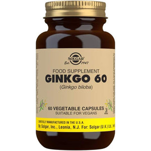 Solgar Ginkgo Vegetable Capsules - Pack of 60 - Premium Botanical Extract - Antioxidant Properties to Help Fight Free Radicals - Supports Mental Alertness - Vegan