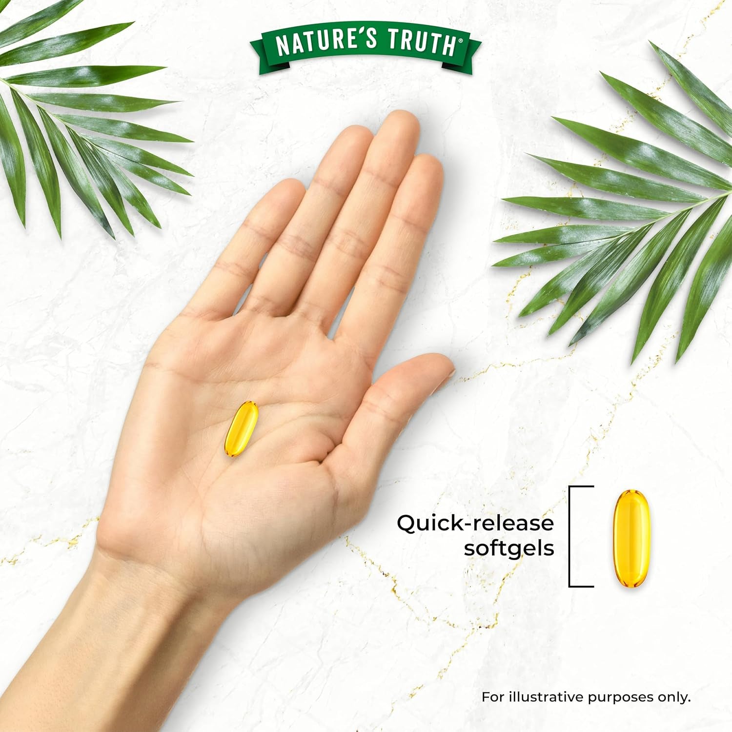 Cod Liver Oil Capsules High Strength | 1000Mg | with Omega 3, Vitamin D and a | Providing DHA & EPA | 60 Softgels | Nature'S Truth