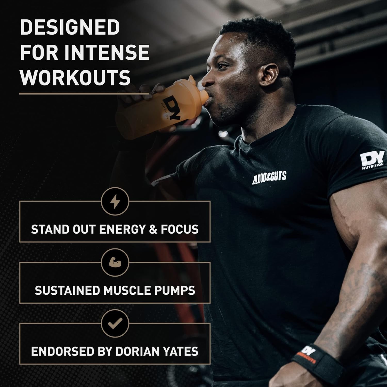 DY Nutrition - Blood and Guts Pre Workout Powder, 380G (Bubblegum) - High Strength Preworkout with 350Mg Caffeine, Citrulline Malate, Beta Alanine, Arginine AKG, L-Tyrosine, Vitamin B3 for Men & Women