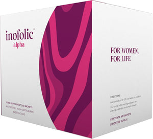 Inofolic Alpha – 4000Mg Myo-Inositol PCOS Supplement for Women – Hormonal Balance, Fertility & Ovulation Support – 100Mg Alpha-Lactalbumin, 400Ug Folic Acid – 60 Sachets - 1 Month Supply