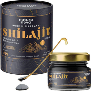 Naturanova Pure Himalayan Shilajit Resin - 100% Natural | 70 Servings for Energy Boost, Immune Support, 75%+ Fulvic Acid | Ayurvedic Supplement with 80+ Trace Minerals Complex