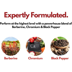 Nutripact Berberine Supplement with Chromium Picolinate and Black Pepper - 60 Vegan Capsules (Not Tablets) High Strength 500Mg - Made in the UK