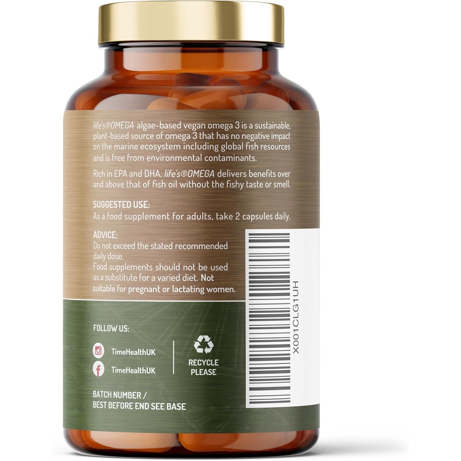 Vegan Omega 3 – EPA & DHA from Algae Oil – Premium Brand – Carrageenan-Free – Sustainable Algal Alternative to Fish Oil – Vegetarian Essential Fatty Acids – UK Made Supplement (120 Count (Pack of 1))