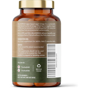 Vegan Omega 3 – EPA & DHA from Algae Oil – Premium Brand – Carrageenan-Free – Sustainable Algal Alternative to Fish Oil – Vegetarian Essential Fatty Acids – UK Made Supplement (120 Count (Pack of 1))