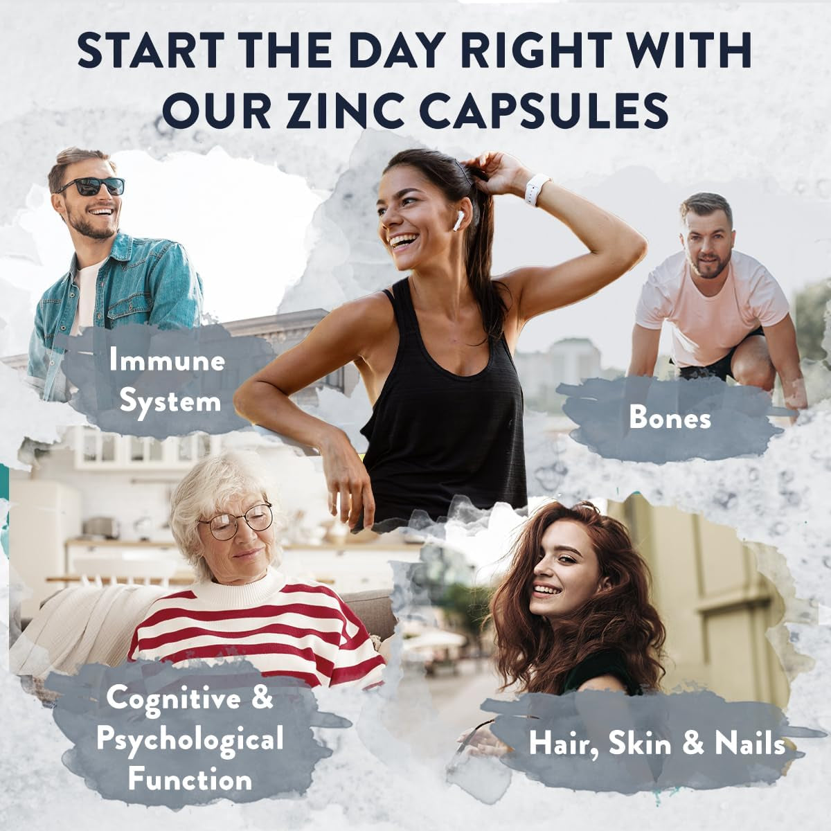 Triple Zinc 25Mg - 3 Forms of Zinc with Natural Vitamin C - Zinc Picolinate, Zinc Bisglycinate and Zinc Monomethionine - 180 High Strength Zinc Tablets - 6 Months Supply - Zinc Supplements