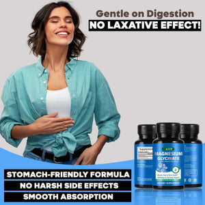 Magnesium Glycinate Supplements 2000Mg High Strength Premium Pure Magnesium - 60 Capsules for Muscle Heart Nerve Health Relaxation Calm for Men & Women