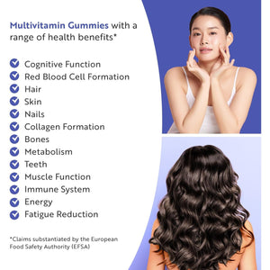 Vegan Multivitamin Gummies for Women & Men – 60 Berry Flavour Chewable Adult Multivitamins (2 Month Supply) Daily Supplement with 14 Vitamins & Minerals Incl. Vitamin C D3 B12 Biotin Zinc – Nutravita