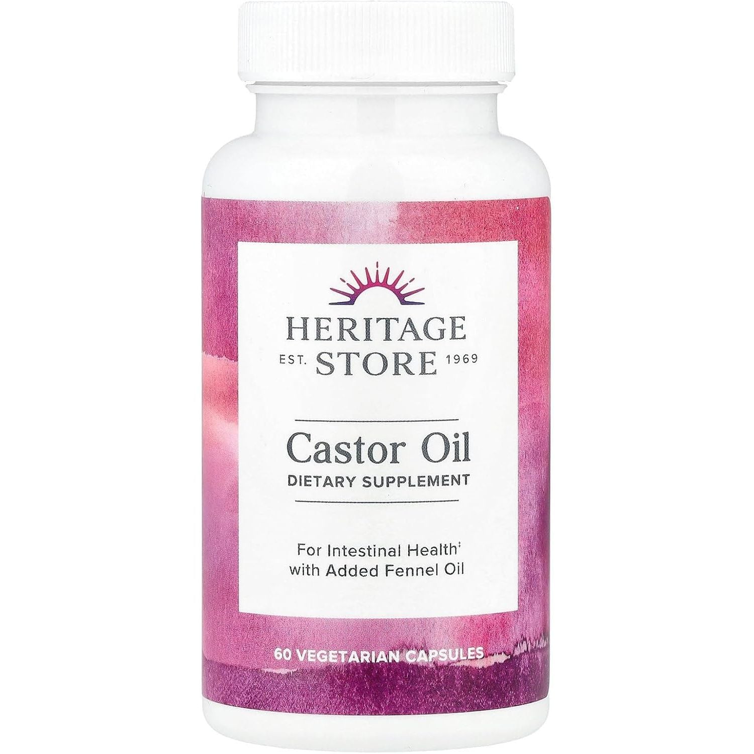 Castor Oil, 60 Vegetarian Capsules, Heritage Store