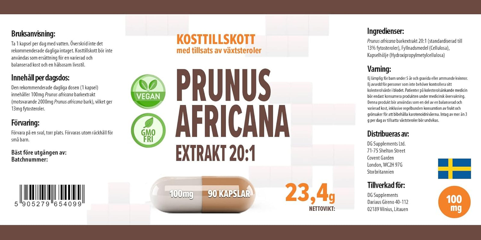 Hepatica Pygeum Africanum – 2000Mg Equivalent (100Mg 20:1 Extract) | 90 Vegan Capsules | 13% Phytosterols | High-Strength Prostate & Urinary Health Support | 3Rd Party Lab Tested