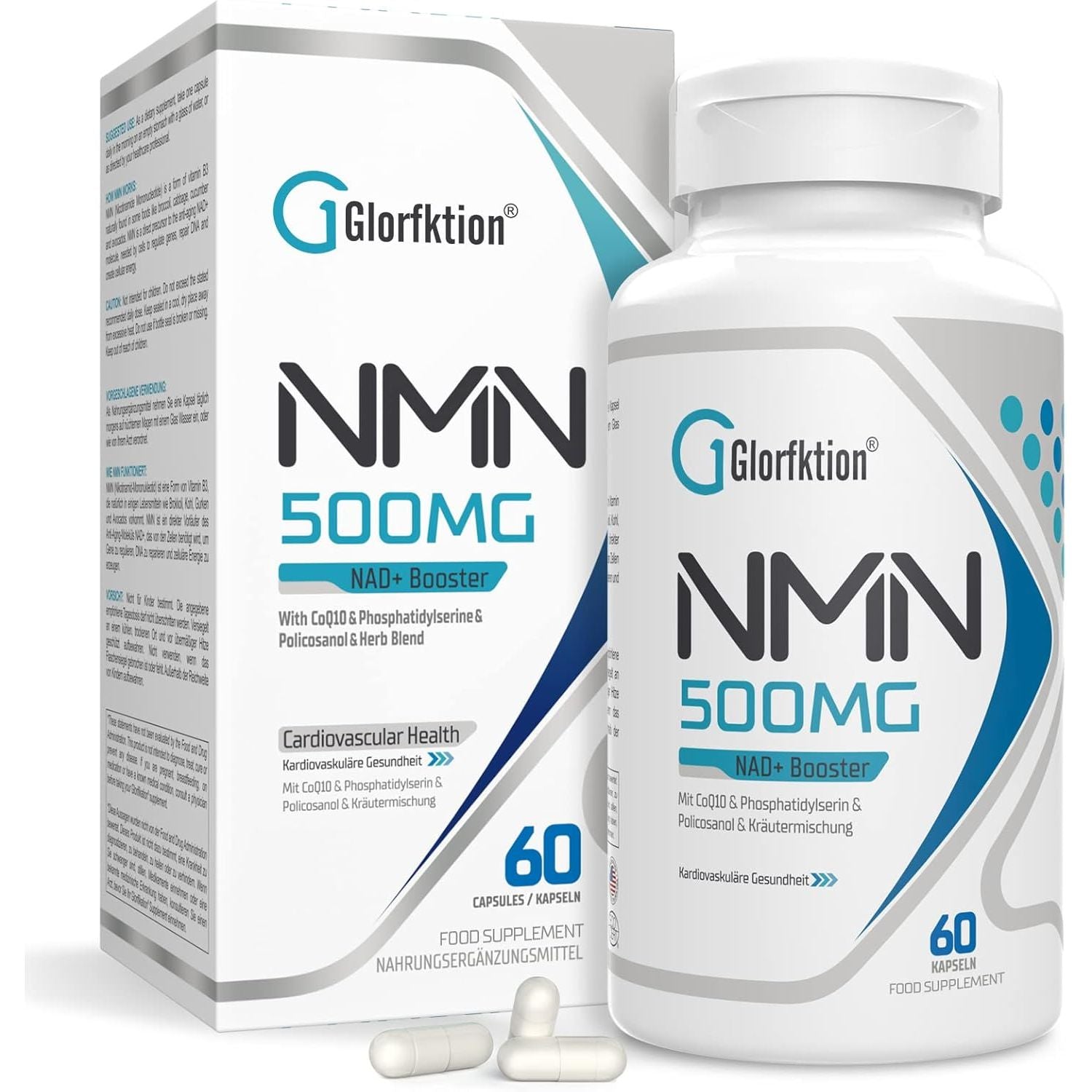 NAD Supplement | 750Mg Advanced NAD Contains All 7 Ingredients in 1 Capsule | NAD+ Booster for anti Aging | 60 Count Capsules (60 Count (Pack of 1))