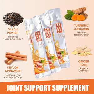 Turmeric Liquid with Black Pepper & Ginger - High Strength Curcumin Supplements - Easy Swallow Liquid Drink - Immune System Booster - Natural Energy Drink - No Added Sugars, Vegan - 1 Month Supply