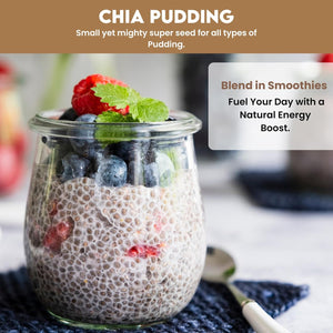Chia Seeds (900G / 31.75 Oz) | Raw Chia Seeds | Pure and Natural | Vegan | Gluten Free | GMO Free | Premium Quality | Source of Fibre | No Additives | Authentic