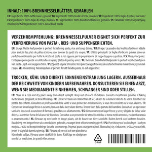 Alpi Nature Nettle Leaf Powder 250G 8.8 Oz, Dried and Ground Nettle Leaves, Urtica Dioica