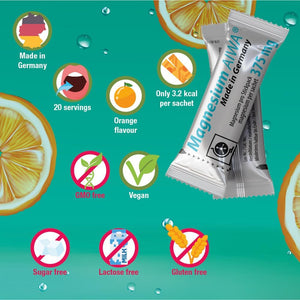 T&D Magnesium AIWA 375 Mg, No Water 20 Stickpack, Easy to Use, Orange Flavour with Micro-Pellets