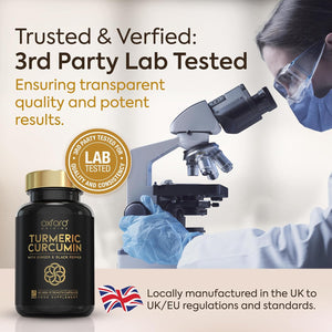 Advanced Turmeric and Black Pepper Capsules Made in the UK | ONE per Day Turmeric Supplement with Ginger & Black Pepper | High Absorption Tumeric Supplement Joints Care | 6 Month Supply - 180 Capsules