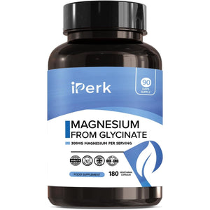 Magnesium Glycinate Capsules Provide 300 Mg of Pure Elemental Magnesium per Serving 180 Vegan Caps