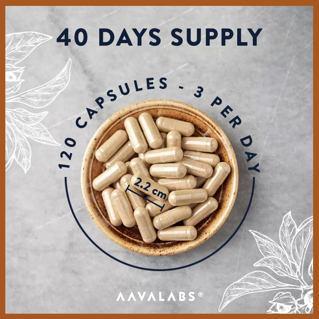 Ashwagandha KSM 66 -1000Mg (Highly Concentrated 10:1 Extract Ratio Equivalent to 10,000Mg per Serving)Of Which 5% Withanolides-With Vitamin B6, B1, Zinc, Magnesium & Manganese-120 Ashwagandha Capsules