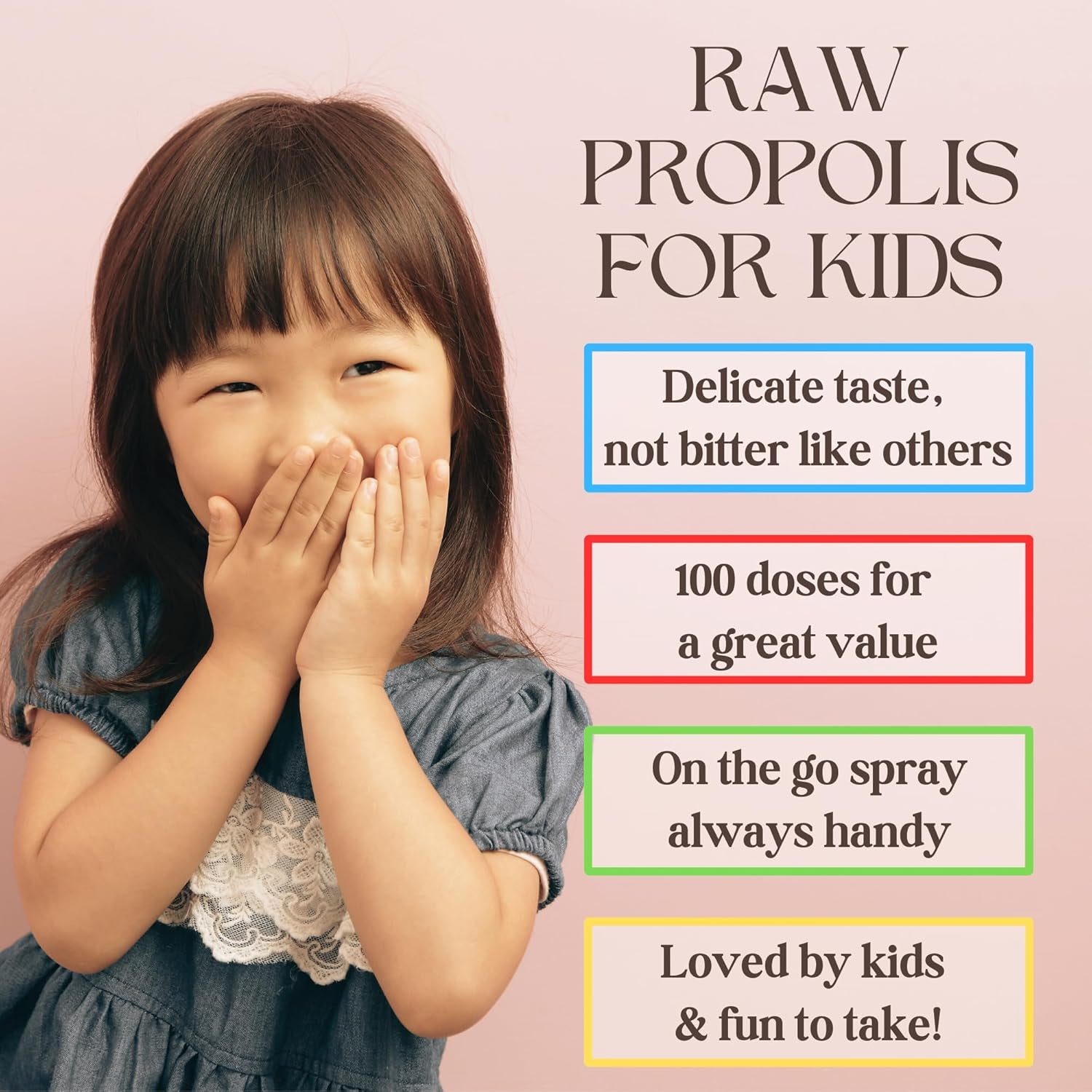 RAW POT - Organic RAW Propolis Spray for Kids 1+ - Alcohol-Free Pure Unpasteurised Natural Bee Propolis Liquid for Sore Throat Relief, Children Immune Support, Immunity Supplement for Kids (20Ml)