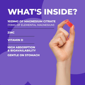 Kids Magnesium Gummies – Chewable, Sugar-Free & Vegan | 1029Mg Magnesium Citrate, Providing 113Mg Magnesiums to Support Calm Mind & Strong Bones for Kids 3+ | 1 Month Supply | Strawberry Flavour