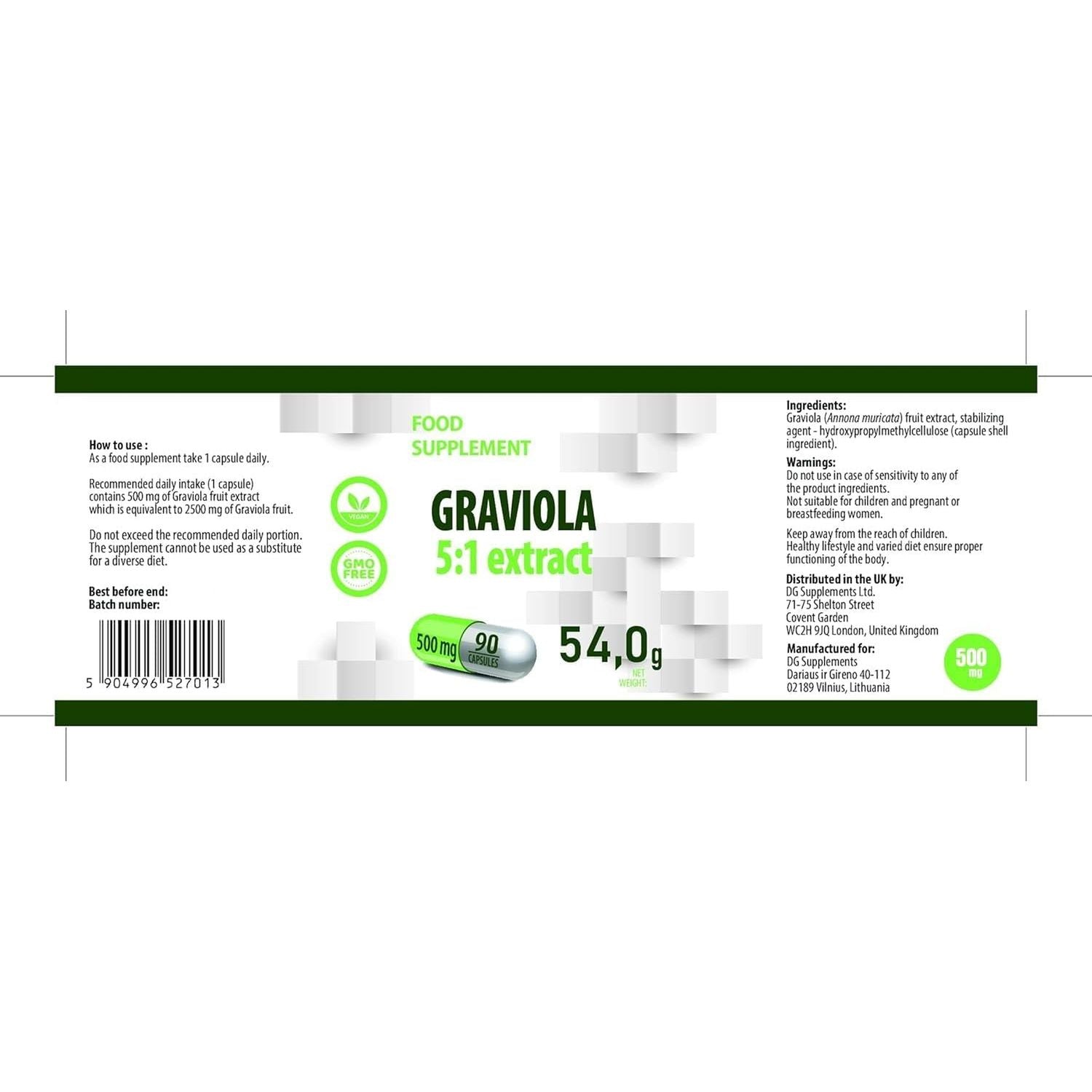 Hepatica Graviola Fruit Extract 2500Mg | 5:1 Extract (500Mg) | 90 Vegan Capsules | High Strength Immune & Antioxidant Support | 3Rd Party Lab Tested | Non-Gmo & Gluten-Free